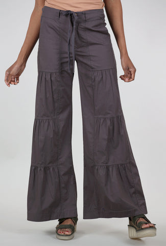 Wearables by XCVI Terraced Wide Leg Pant, Charcoal 