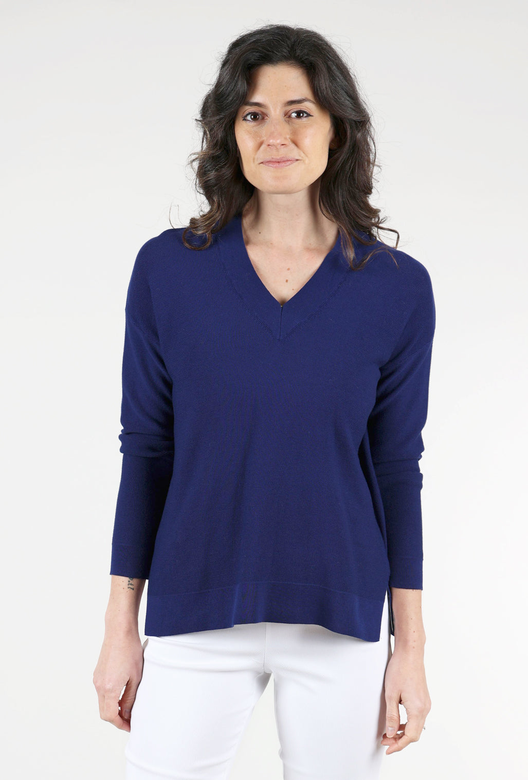 Kokun Mini Ottoman V Neck, Royal Blue 