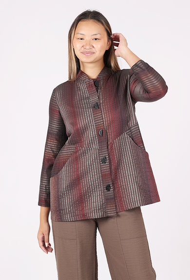 Niche Shimmer Stripe Highline Jacket, Brown 