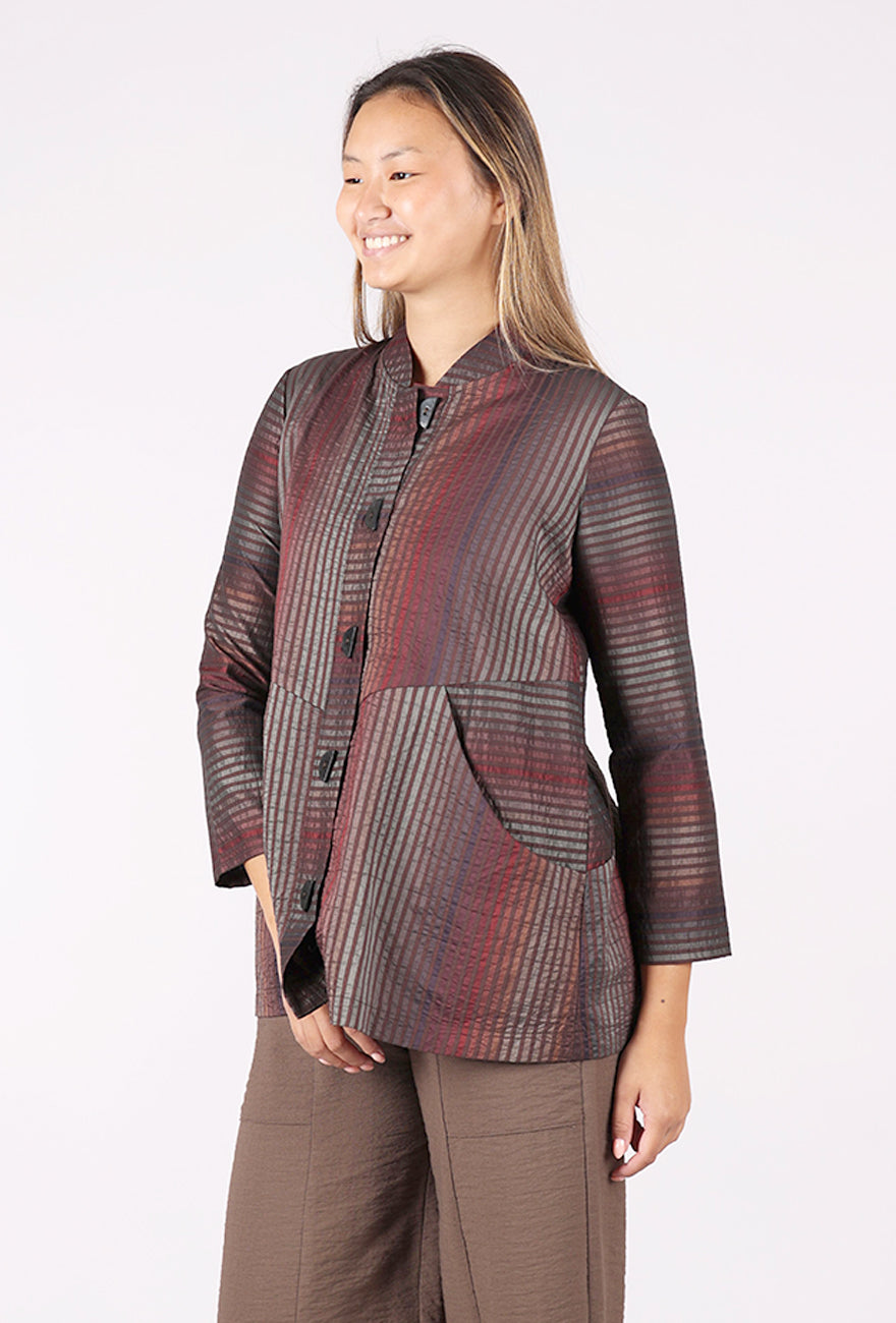 Niche Shimmer Stripe Highline Jacket, Brown 