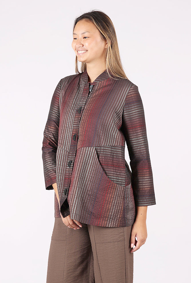 Niche Shimmer Stripe Highline Jacket, Brown 