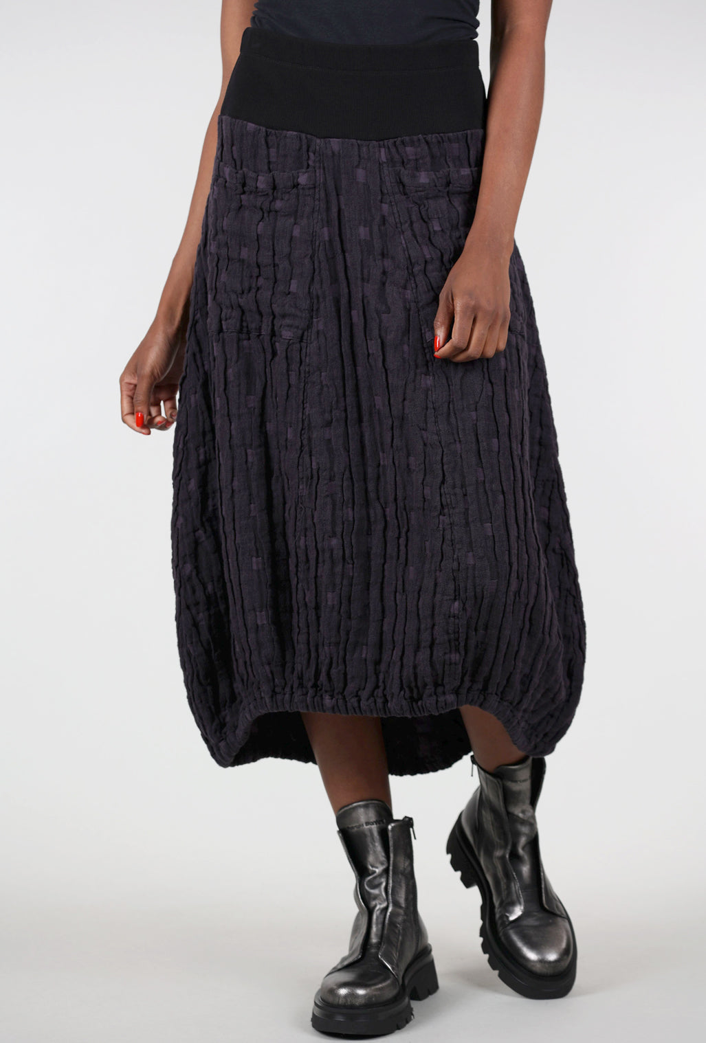 Grizas Rivulet Texture Skirt, Eggplant 