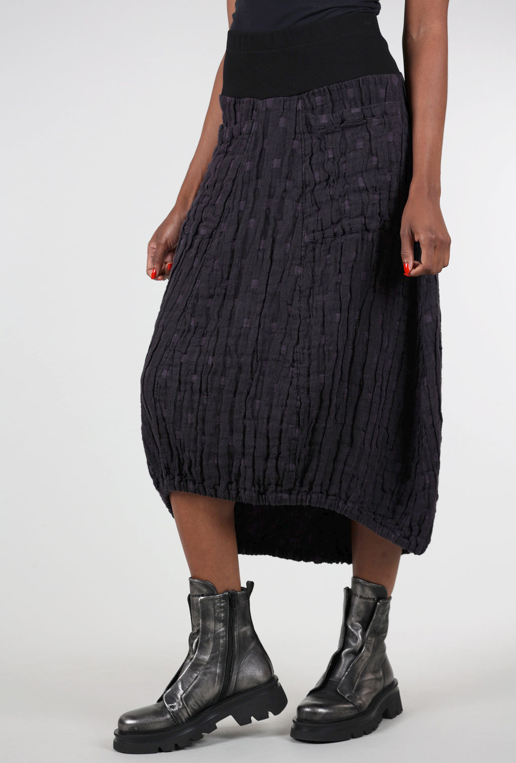 Grizas Rivulet Texture Skirt, Eggplant 