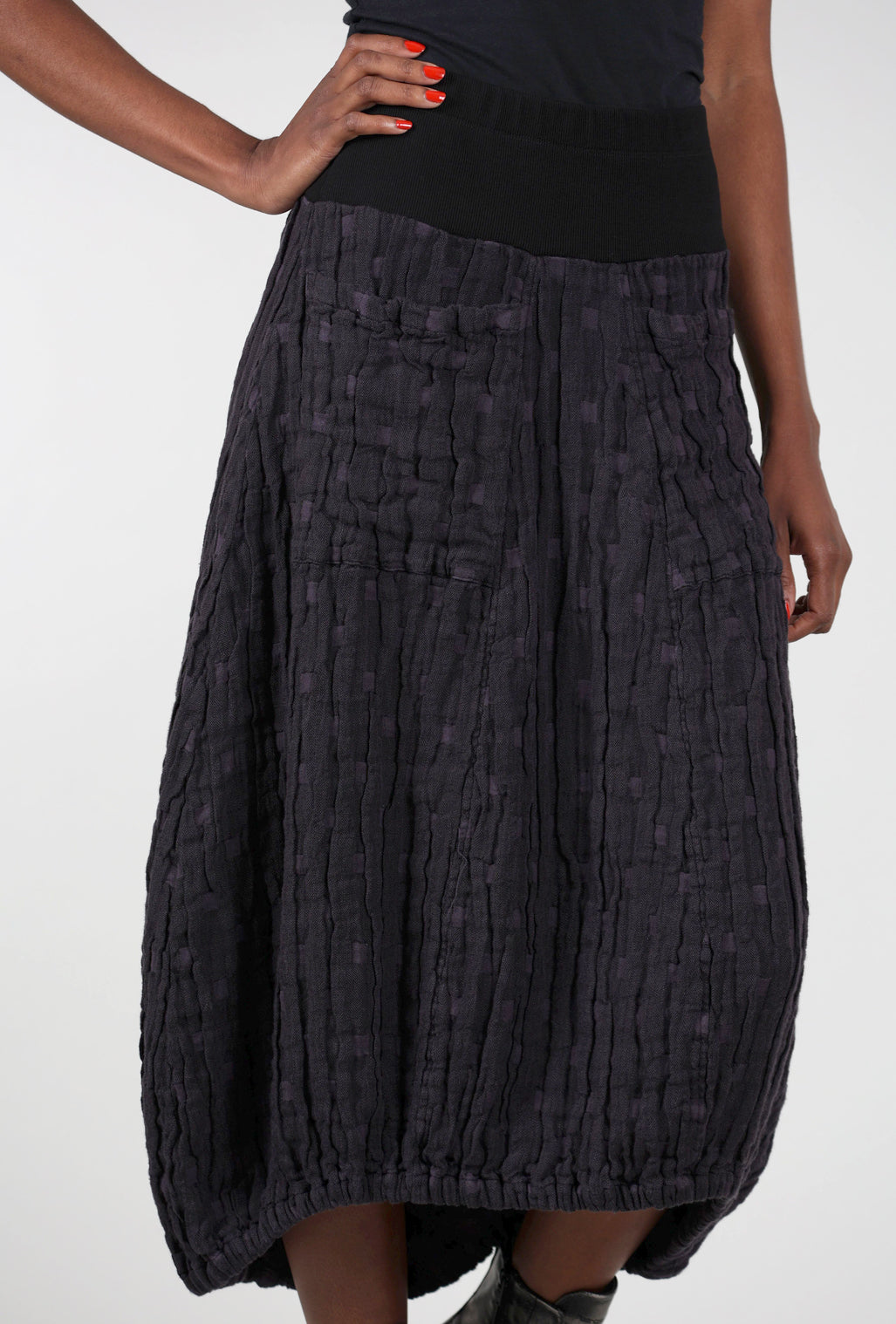 Grizas Rivulet Texture Skirt, Eggplant 