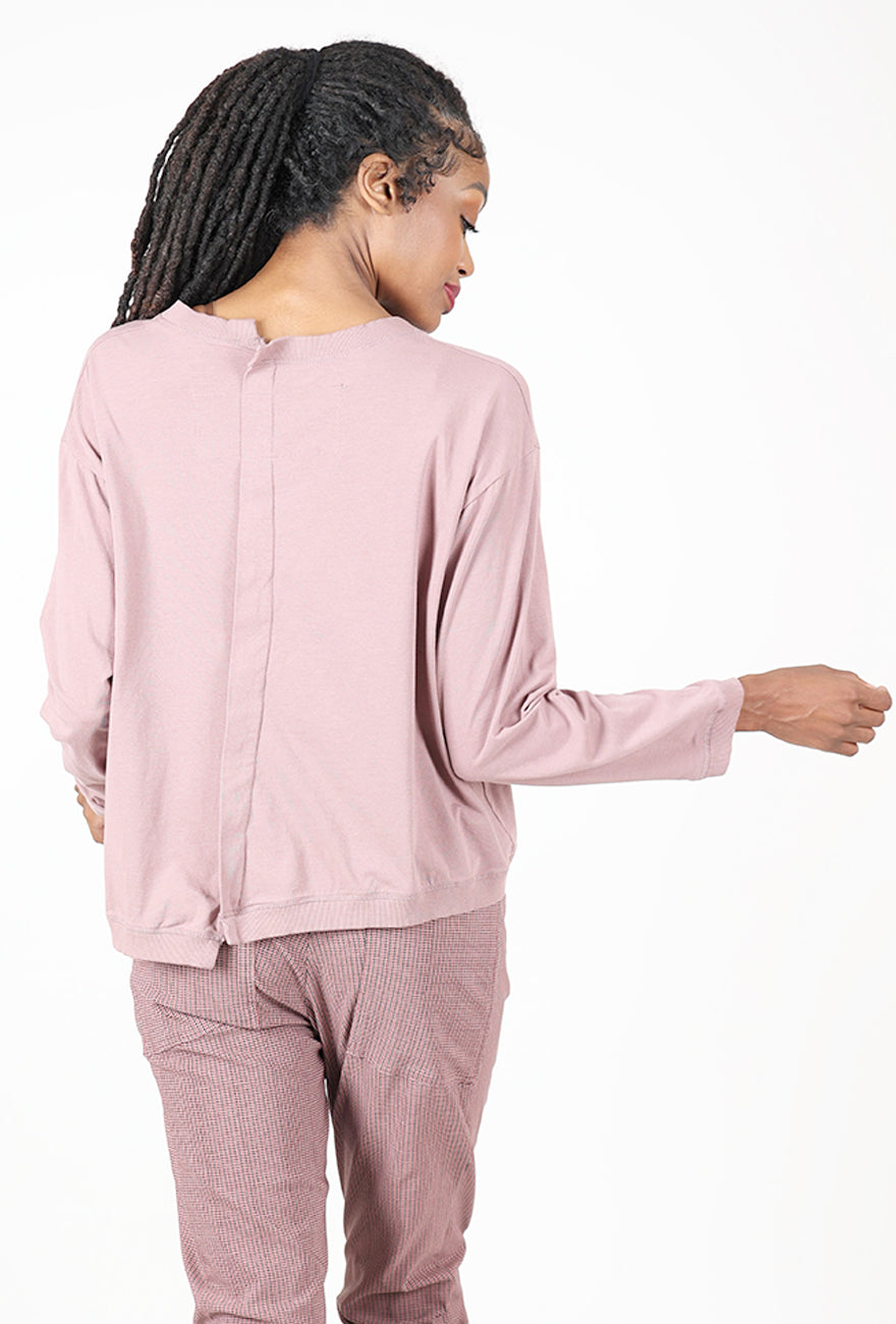 Boxy Off-Center Pleat Tee, Crystal