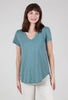 Mododoc Curve Hem Vee Tee, Teal Lagoon 