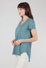 Mododoc Curve Hem Vee Tee, Teal Lagoon 