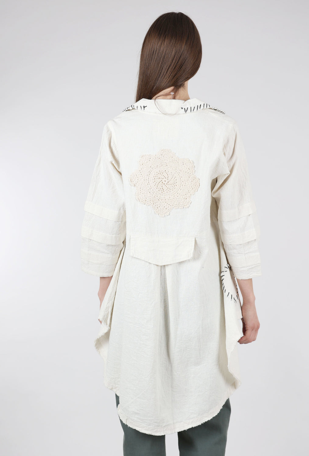 Namsar Textured Linen Patch Jacket, Ivory 