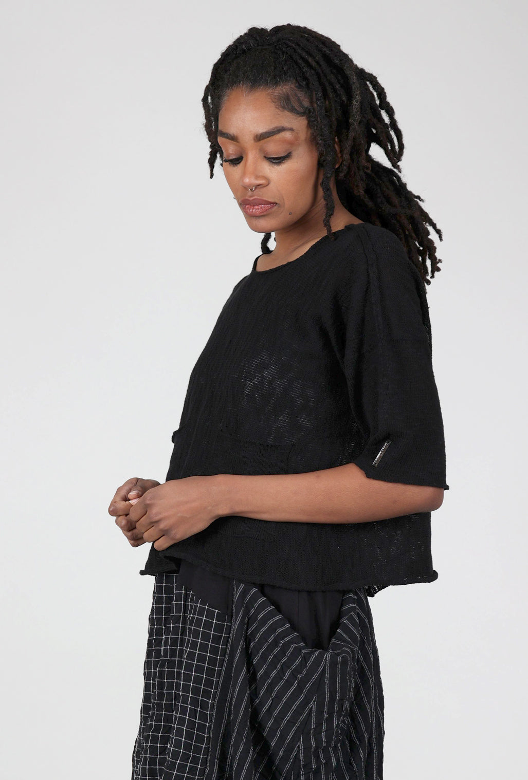 Paper Temples Reverse Sweater, Black 