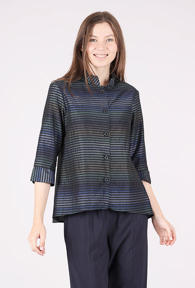 Niche Shimmer Stripe Lily Blouse, Blue 