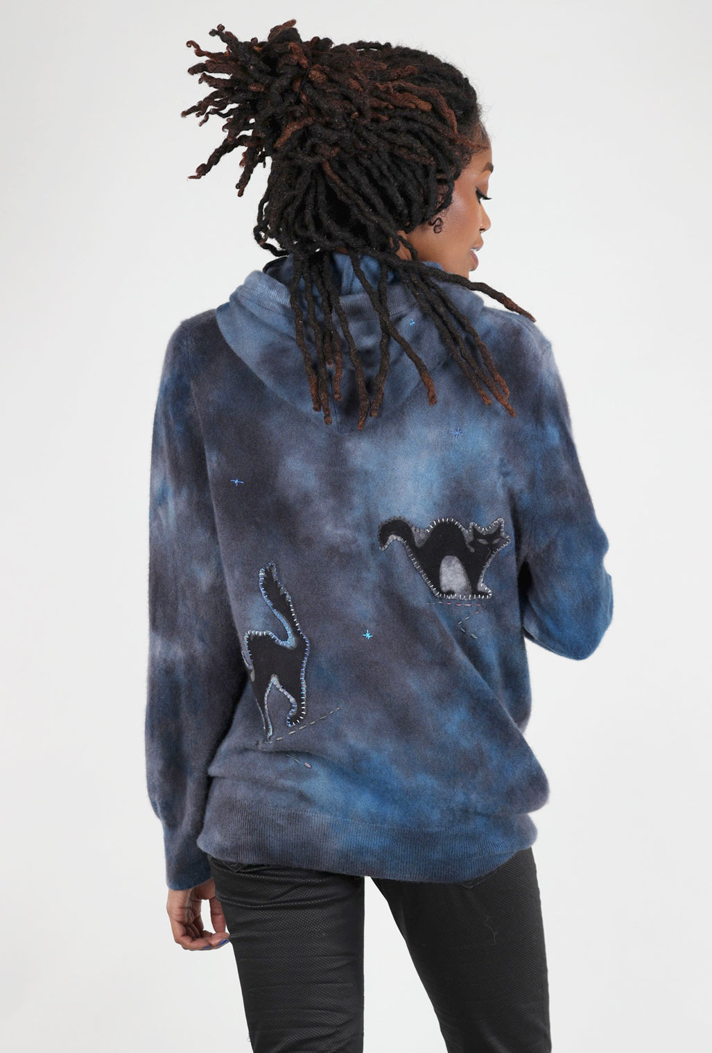 Galadriel Mattei Poe Cashmere Hoodie, Smoke 