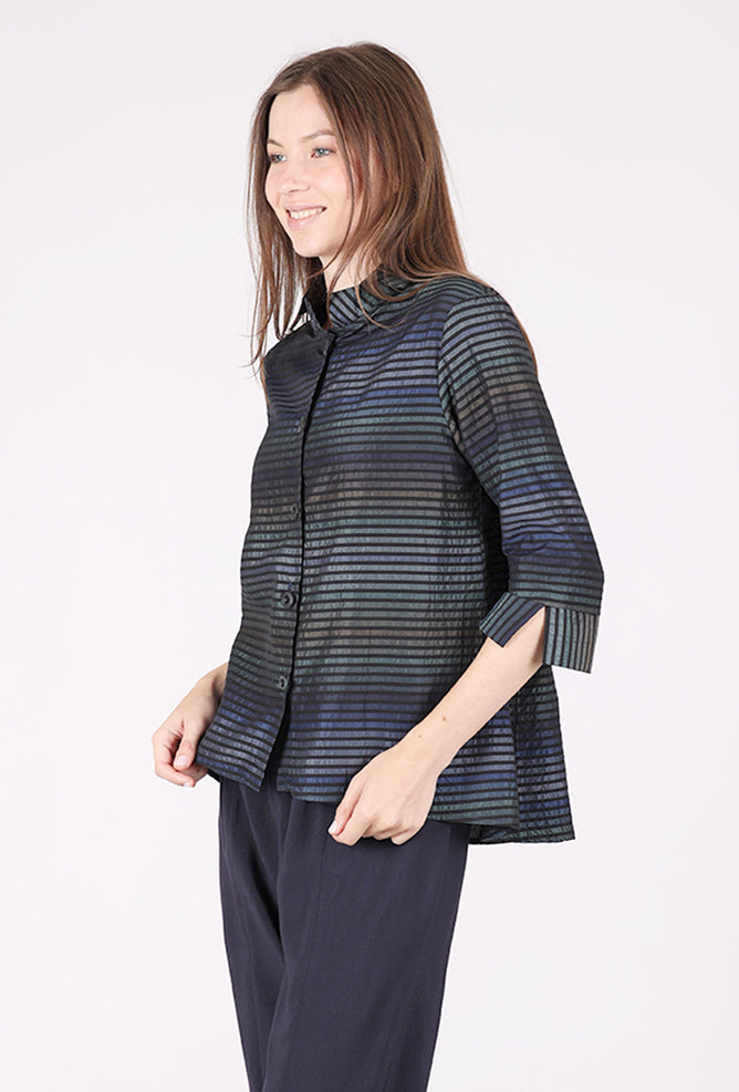 Niche Shimmer Stripe Lily Blouse, Blue 