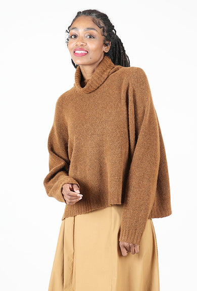 Rundholz Melange Funnel Swing Sweater, Bronze Melange 