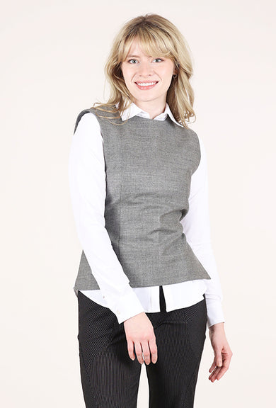 Hannes Roether Modern Pinafore Vest, Gray 