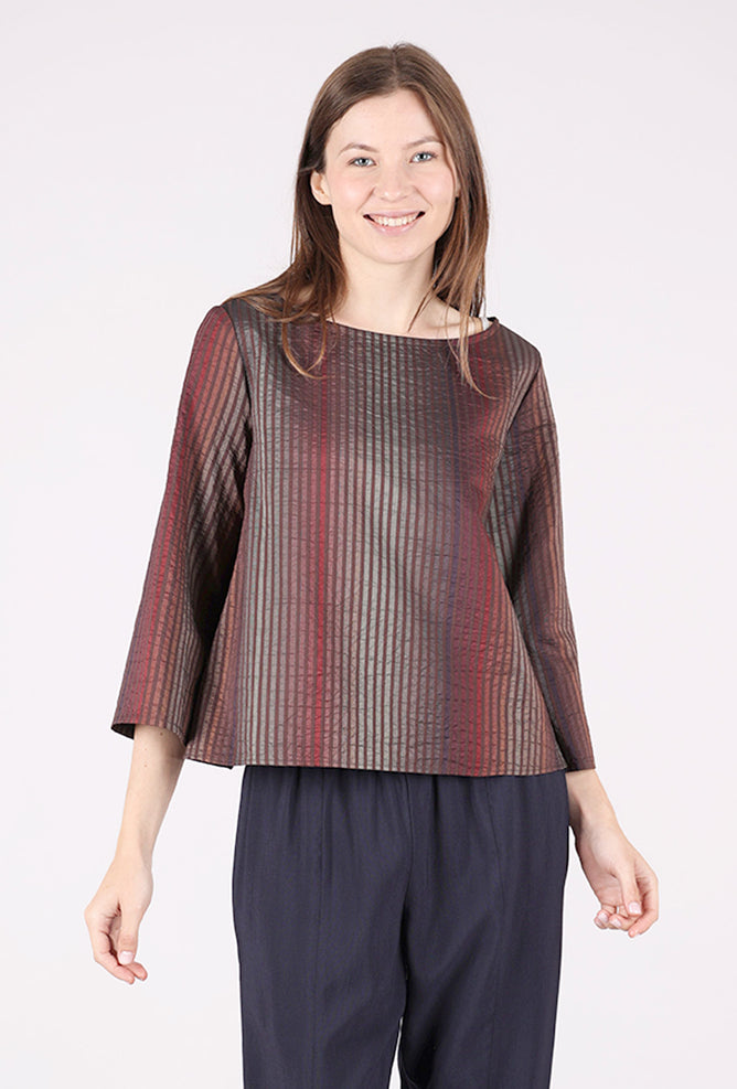 Niche Shimmer Stripe Jupiter Top, Brown 