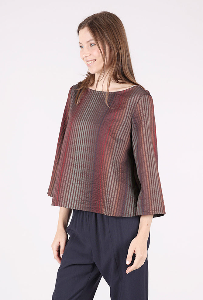 Niche Shimmer Stripe Jupiter Top, Brown 