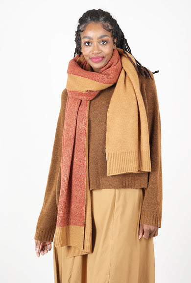 Rundholz Pointillism Jacquard Scarf, Bronze/Lava 