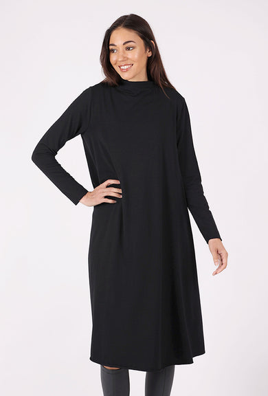 Ozai Tuck Detail Jersey Dress, Black 