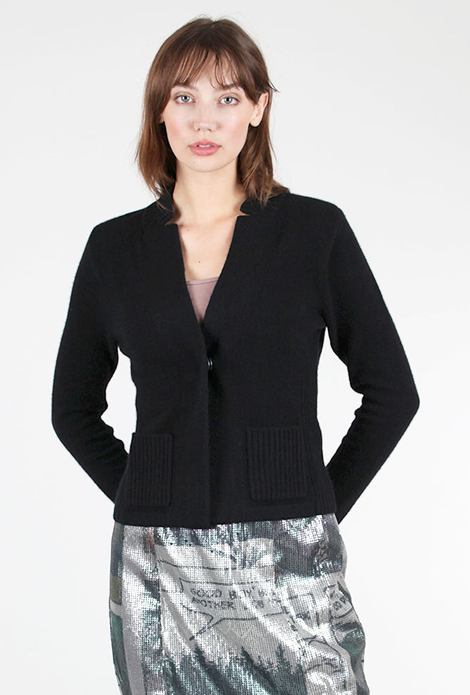 Margaret O'Leary Stretchy Cashmere Jacket, Black 