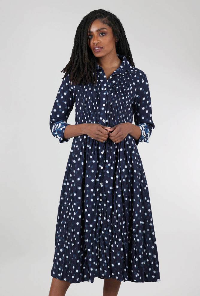 Dress Addict Jot Dot Dress, Indigo 