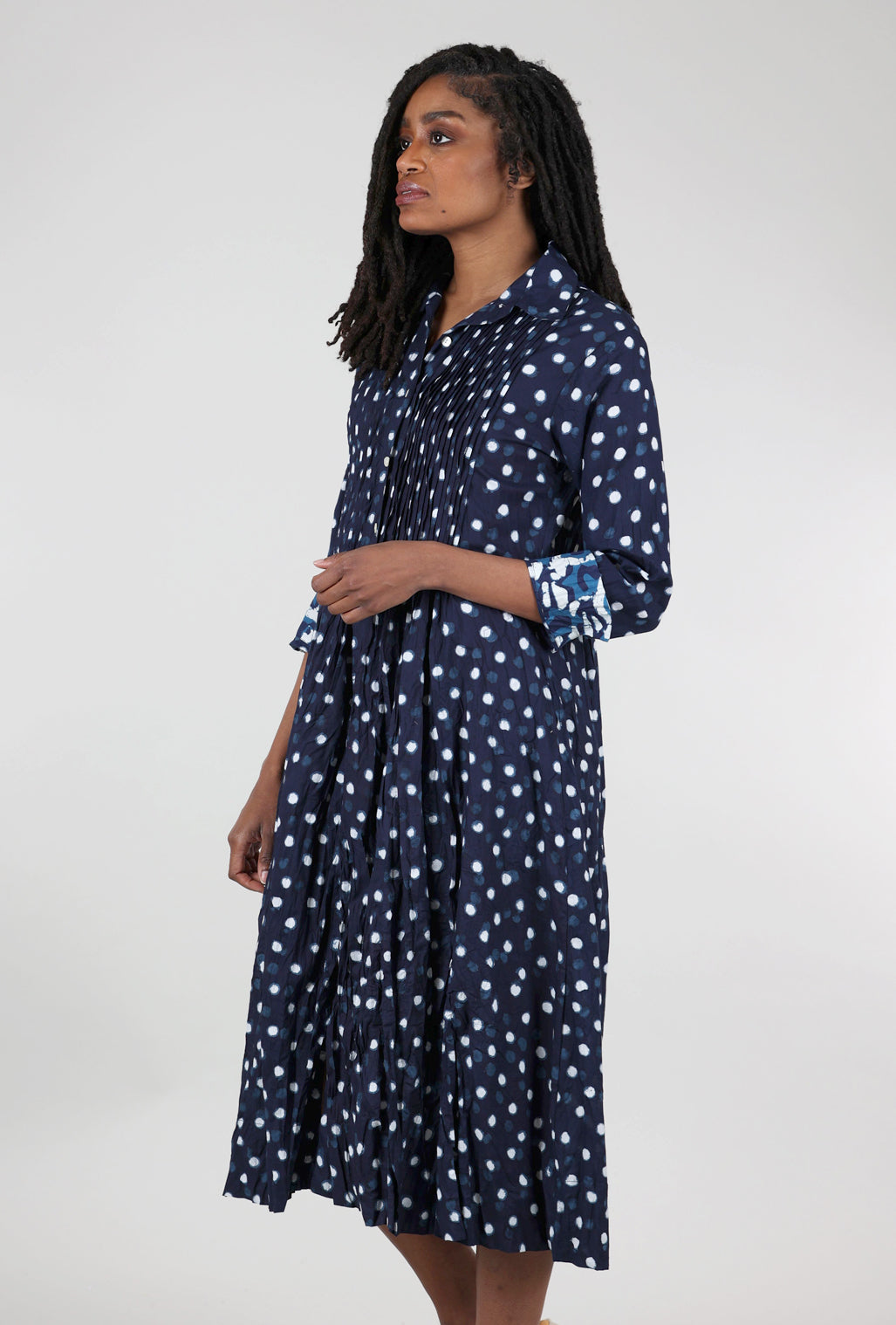 Dress Addict Jot Dot Dress, Indigo 