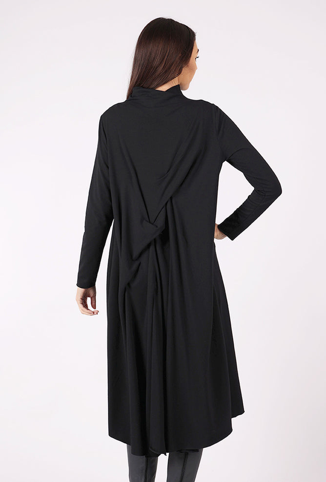 Ozai Tuck Detail Jersey Dress, Black 