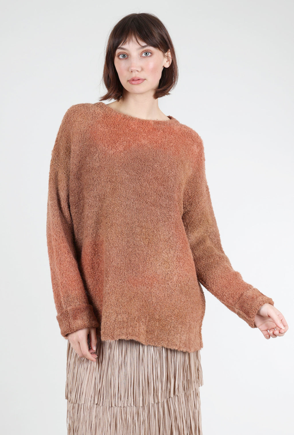 Iridium Hand-Painted Josiane Sweater, Flame One Size Flame