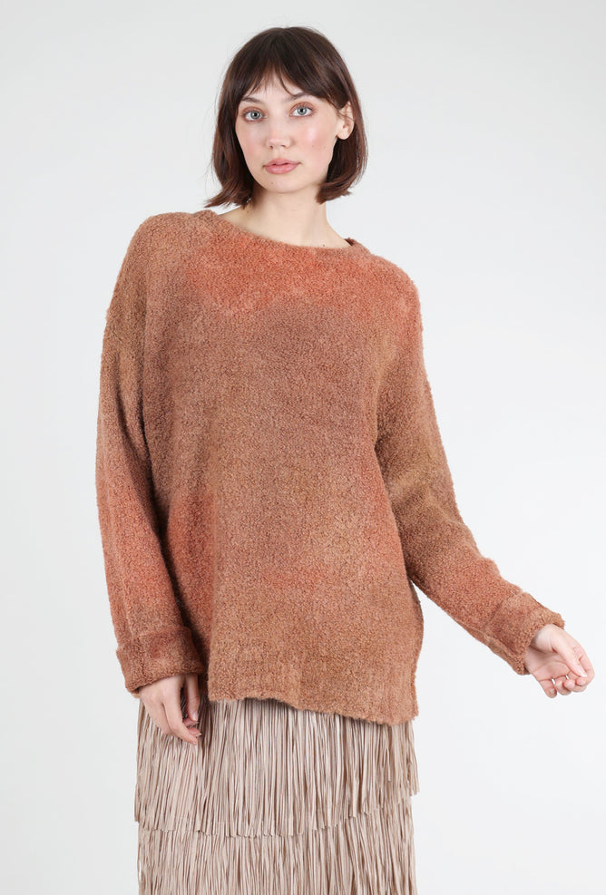 Iridium Hand-Painted Josiane Sweater, Flame One Size Flame