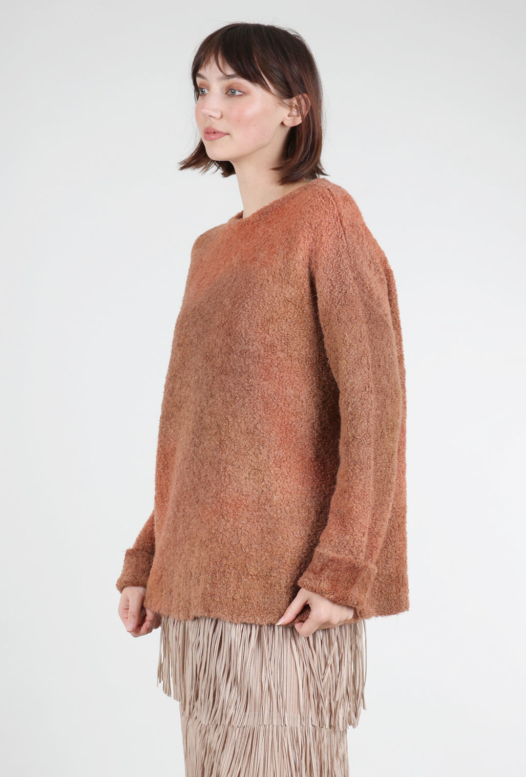 Iridium Hand-Painted Josiane Sweater, Flame One Size Flame