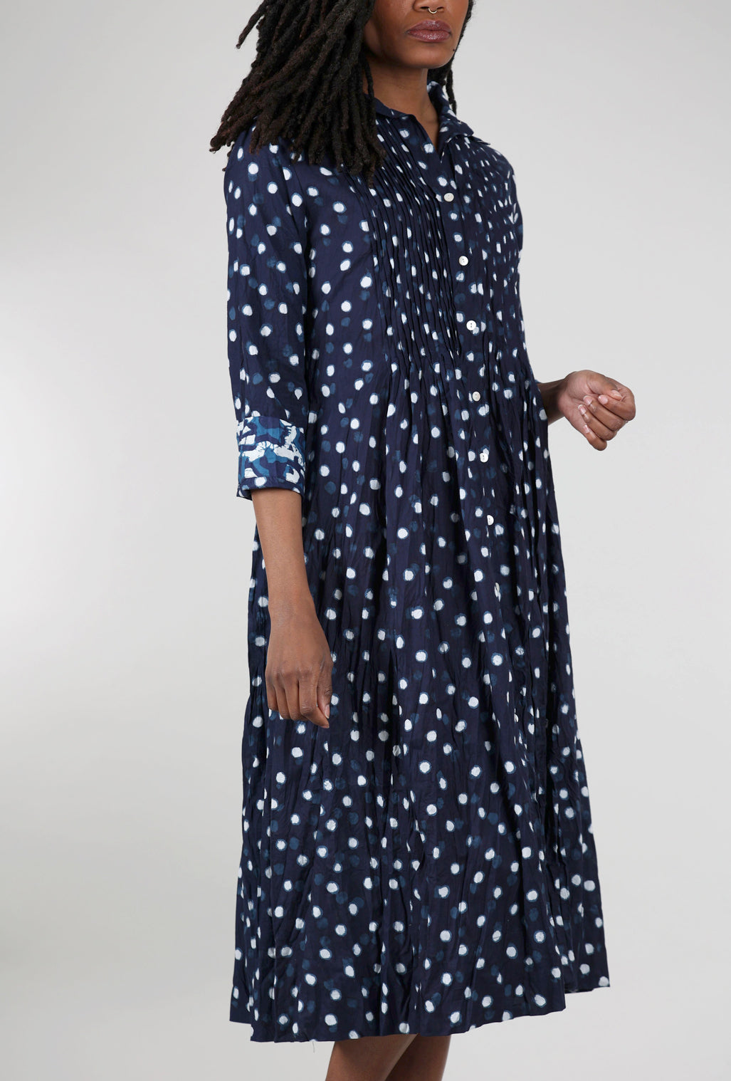 Dress Addict Jot Dot Dress, Indigo 