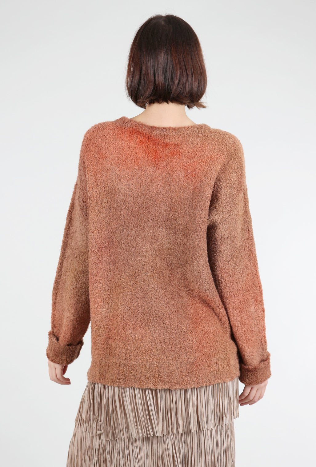 Iridium Hand-Painted Josiane Sweater, Flame One Size Flame