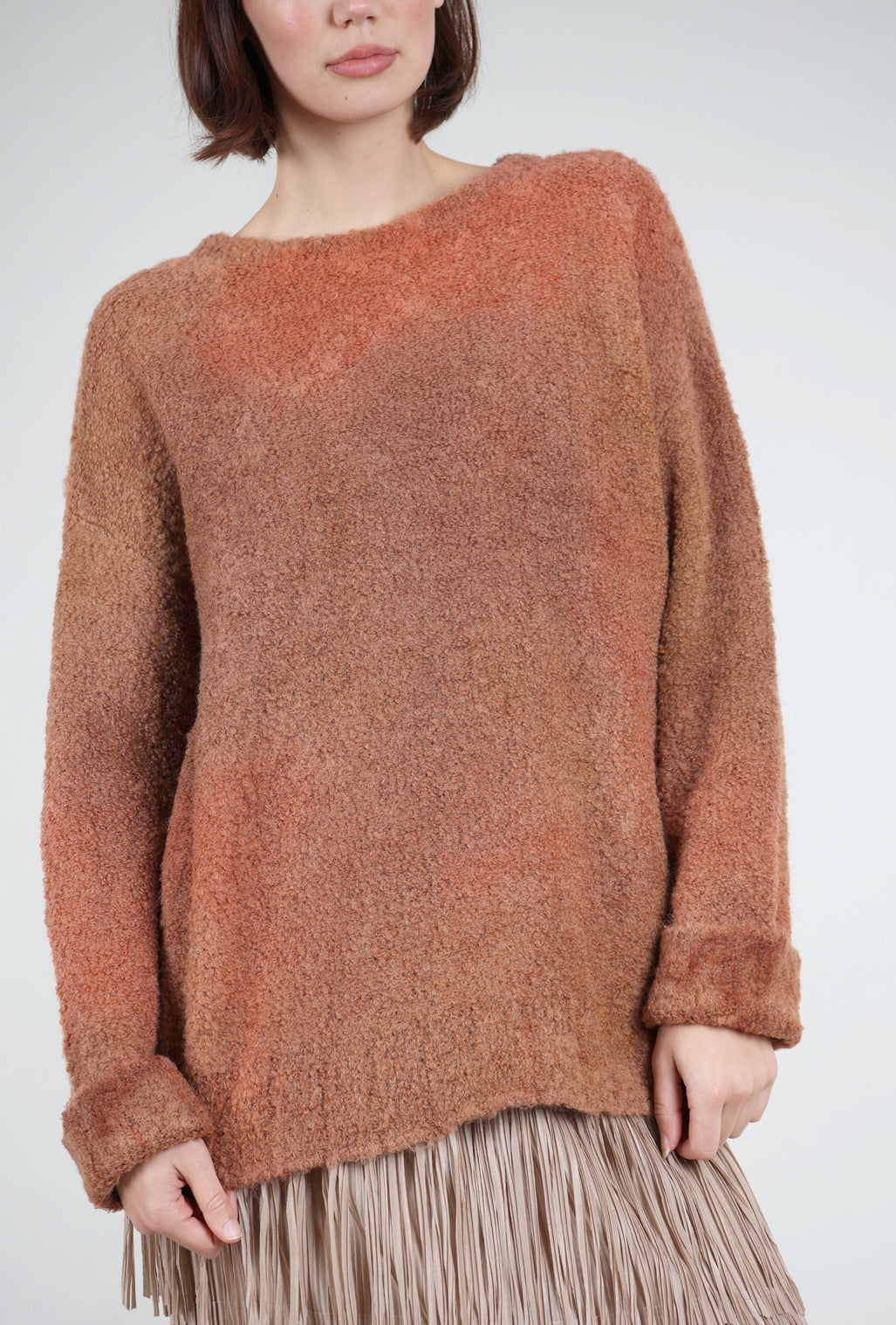 Iridium Hand-Painted Josiane Sweater, Flame One Size Flame