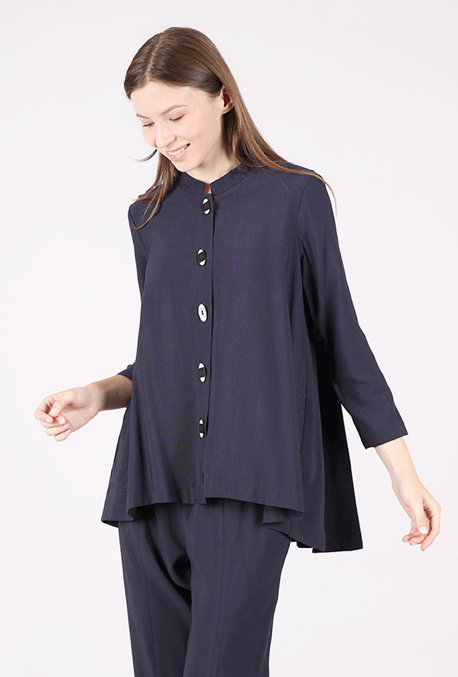 Niche Rayon Particle Blouse, Navy 