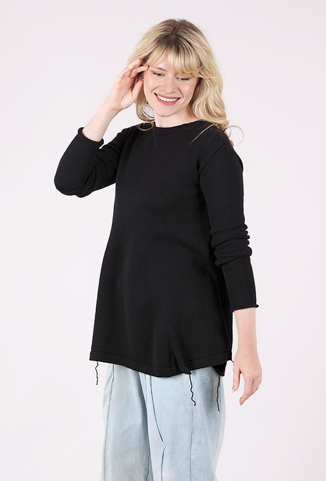 Stitch Knit Sweater, Black