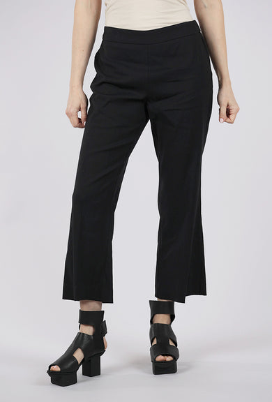 Estelle & Finn Linen Blend Crop Flare Pant, Black 
