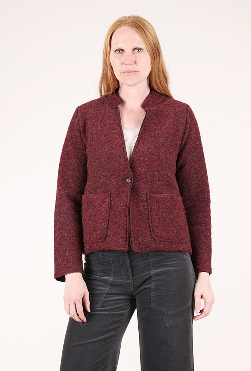 Cut Loose Boiled Wool Crop Jacket, Cinnabark 