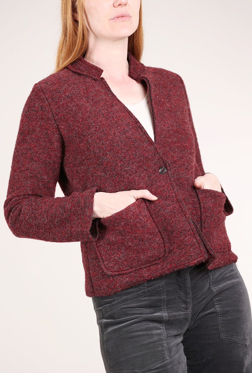 Cut Loose Boiled Wool Crop Jacket, Cinnabark 