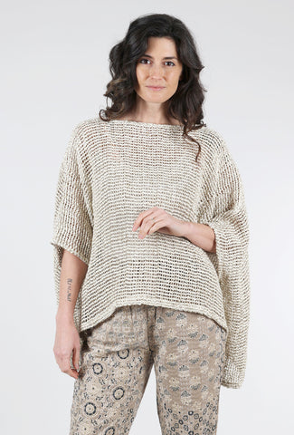 Namsar Open-Weave Raw Silk Sweater, Ivory 