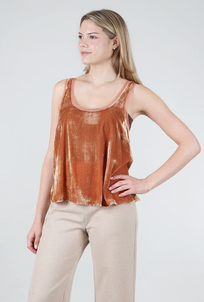 Mystree Velvet Swing Tank, Grapefruit 