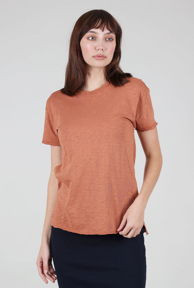 Mododoc Short-Sleeve Step-Hem Crewneck Tee, Baked Clay 