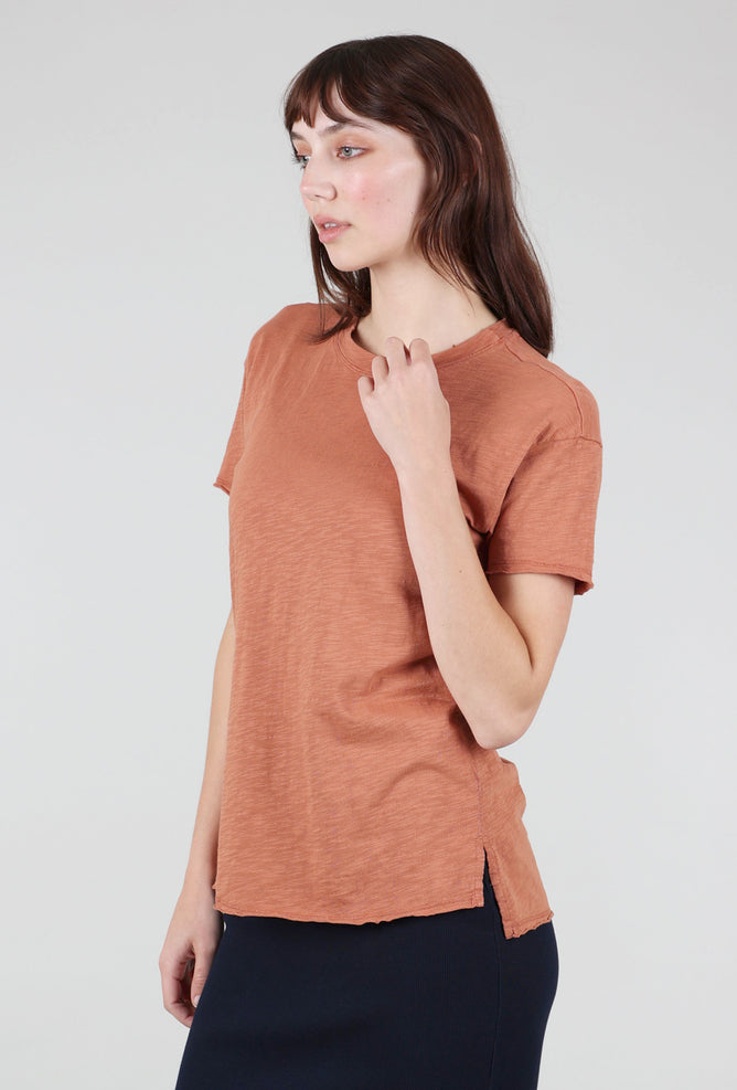 Mododoc Short-Sleeve Step-Hem Crewneck Tee, Baked Clay 