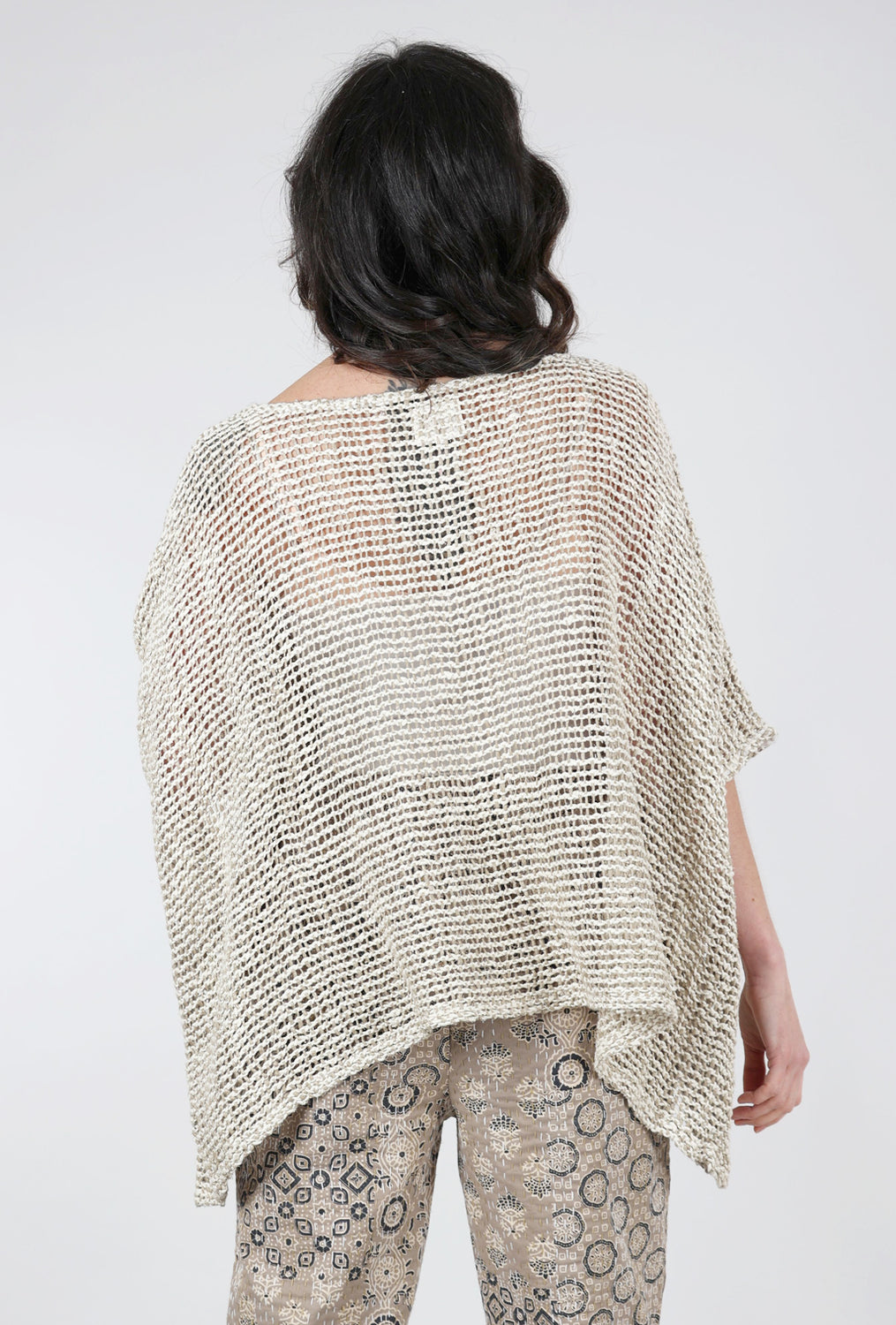 Namsar Open-Weave Raw Silk Sweater, Ivory 