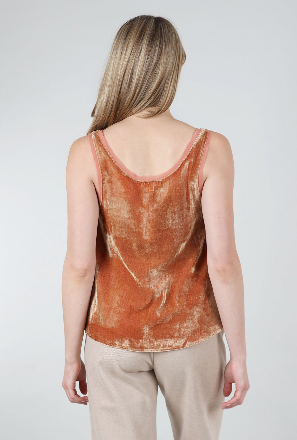 Mystree Velvet Swing Tank, Grapefruit 