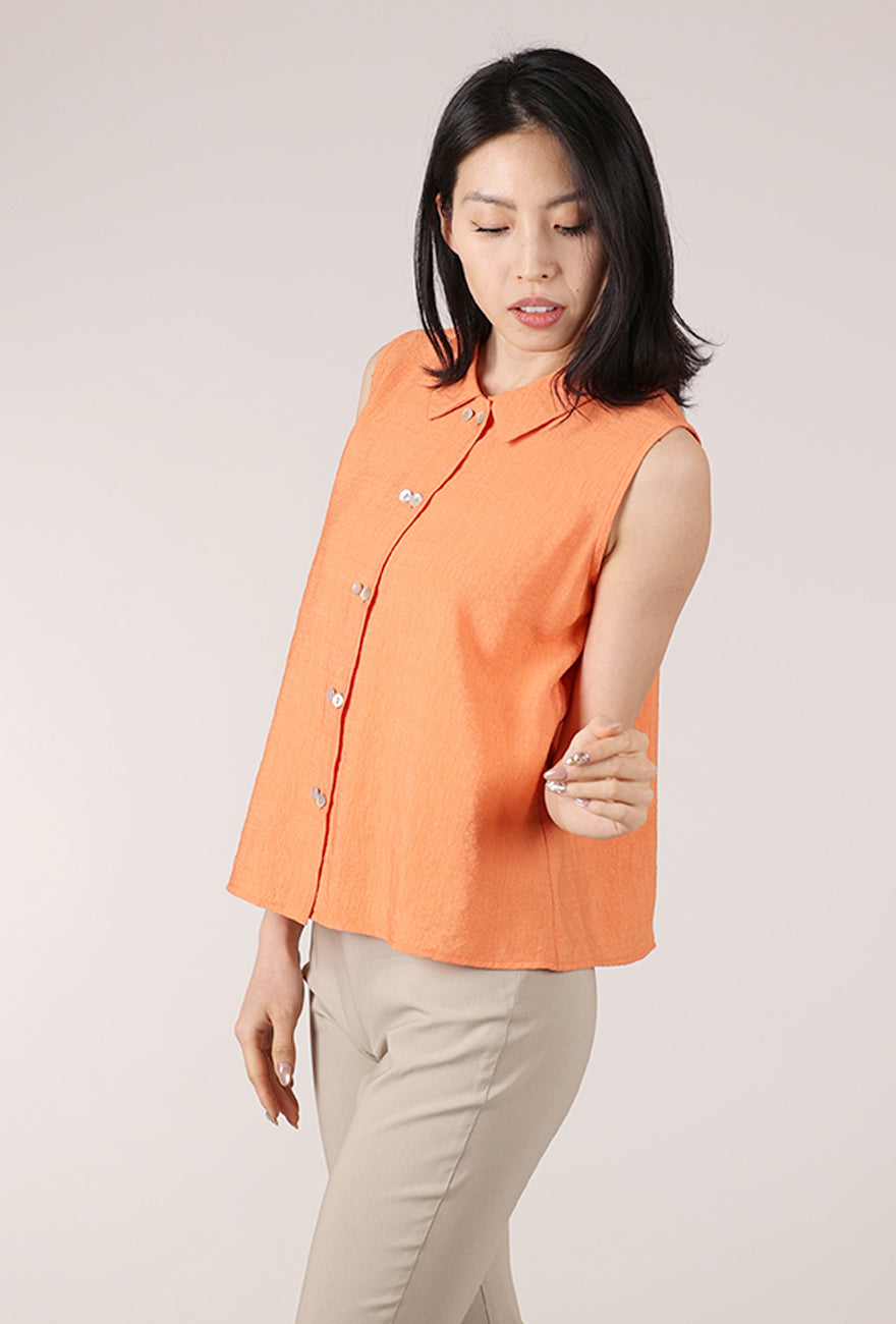 Niche Sleeveless Twinbutton Top, Apricot 