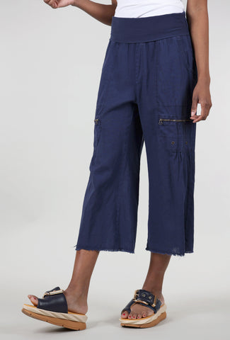Wearables by XCVI Pasqual Wide Crop Pant, Adrift Blue 