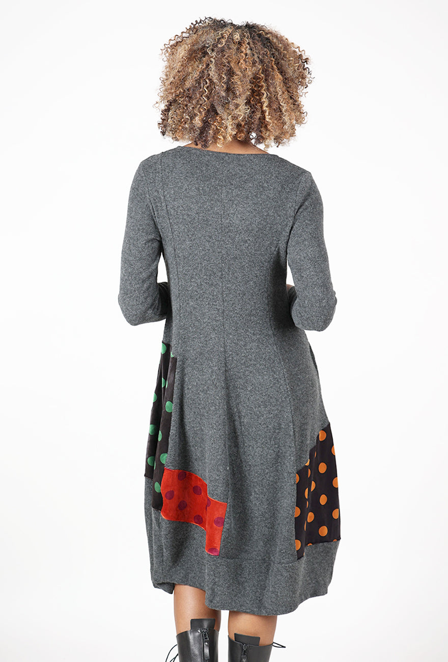 Mix It Up Dress, Charcoal Angle 3