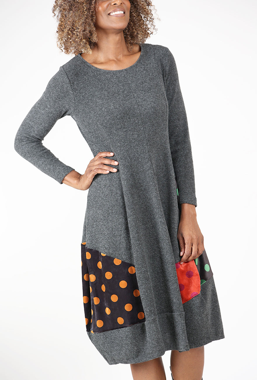 Mix It Up Dress, Charcoal