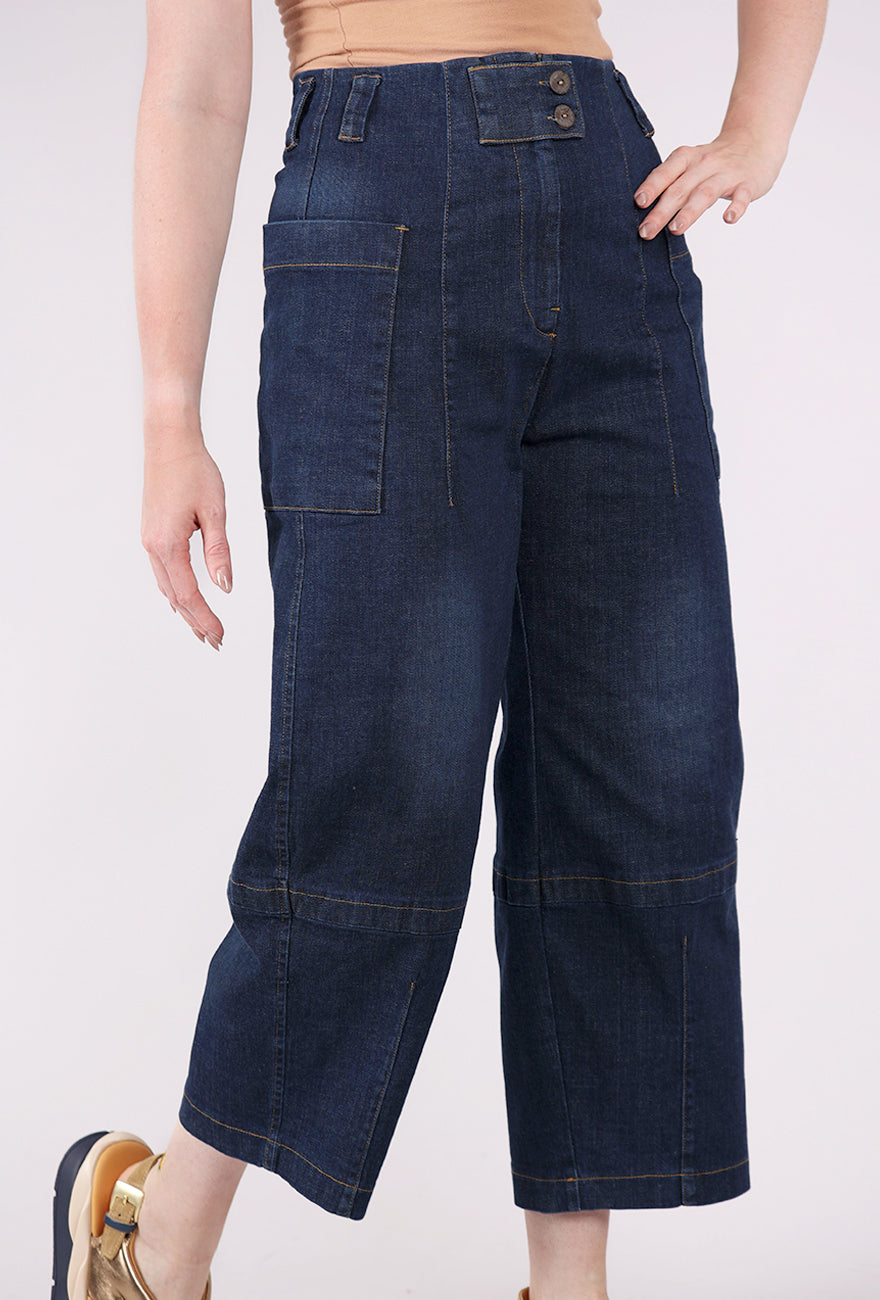 Lurdes Bergada Double Button Barrel Denim, Blue 