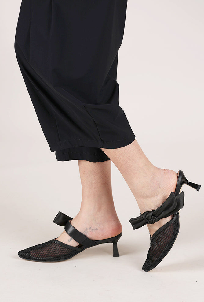 All Black Side Bow Mule, Black 