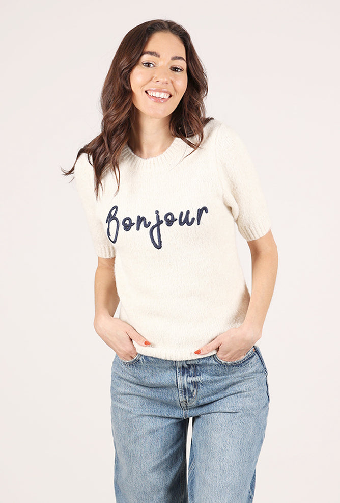 Bonjour Sweater, Ecru
